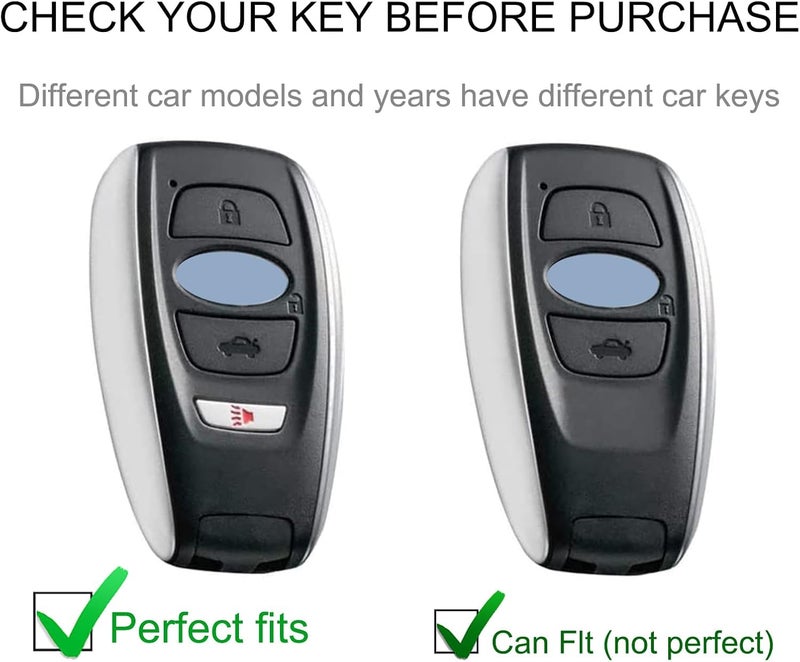 CACARLIKE for Subaru Key Fob Cover with Leather Lanyard, Car Key Fob Case Compatible with Ascent BRZ Crosstrek Forester Impreza Legacy Outback WRX STI Smart Key Protector Holder - Image 2
